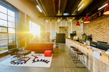 Interior view of communal area within The Gasworks